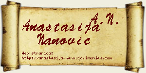 Anastasija Nanović vizit kartica